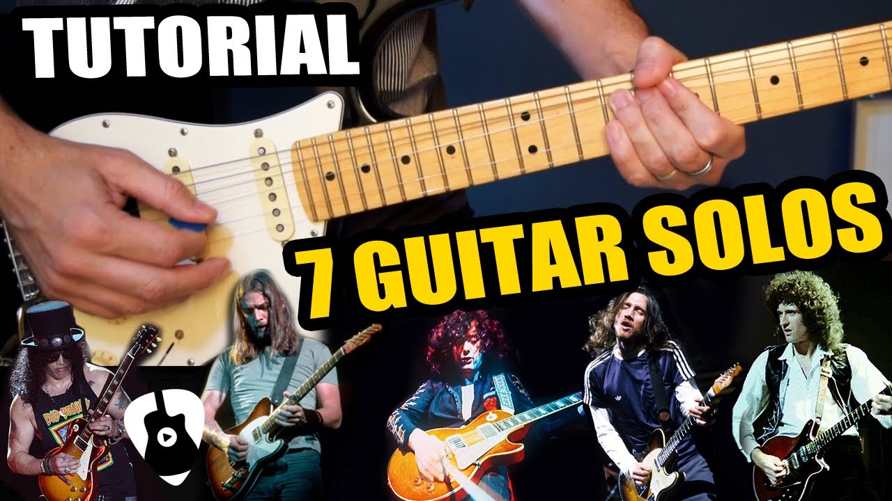 Aprende 7 grandiosos SOLOS de la historia del rock en guitarra eléctrica ¡de fácil a difícil!